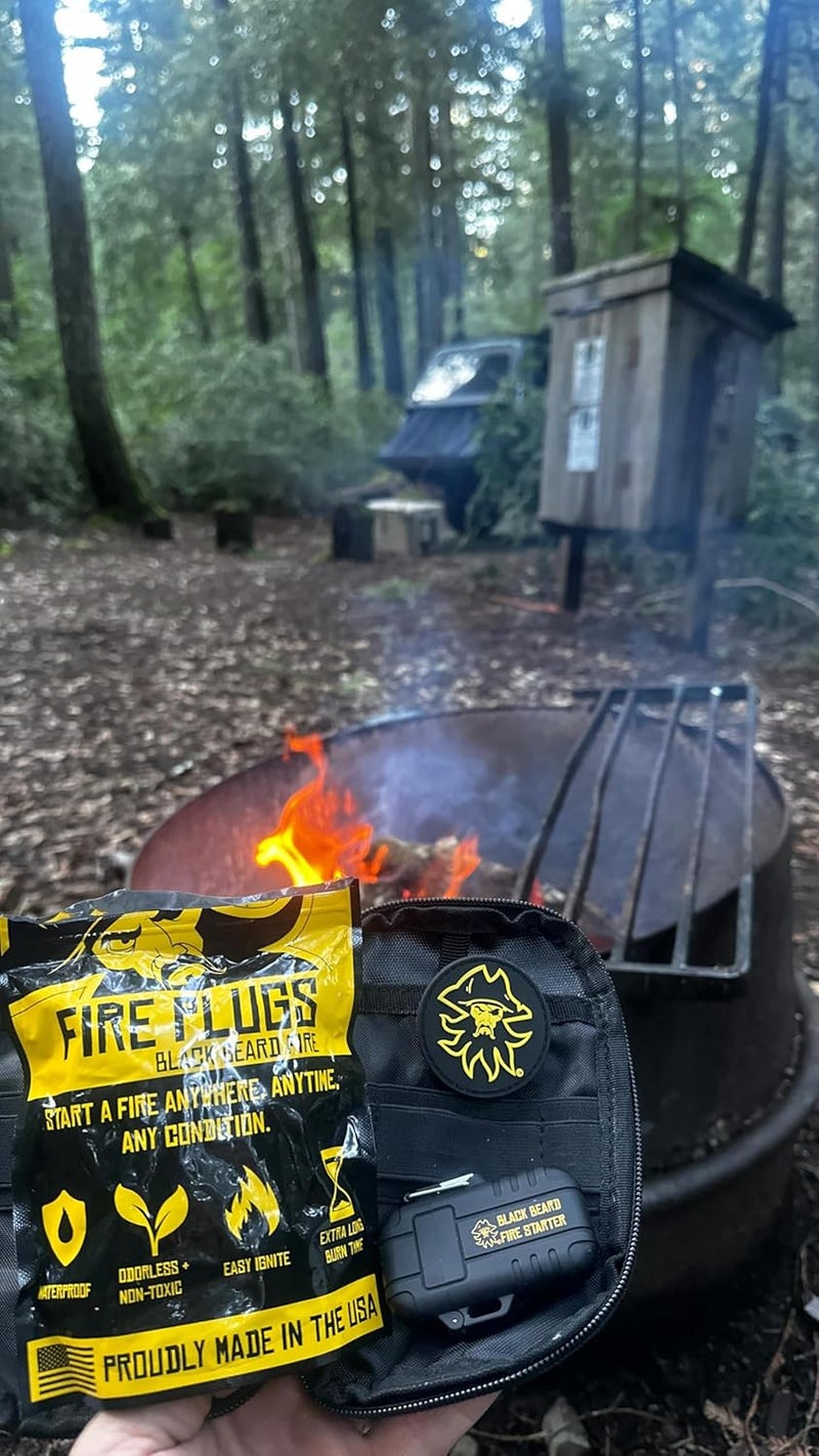 Black Beard Fire Starter Black Beard Fire Plugs (50 Plugs) | 100% Weatherproof Fire Starter for Campfires | Can Light 50+ Fires | Extra Long Burn Time | 30 Yr Shelf Life for Emergency Survival Kits | Made in USA, Yellow - Image 3